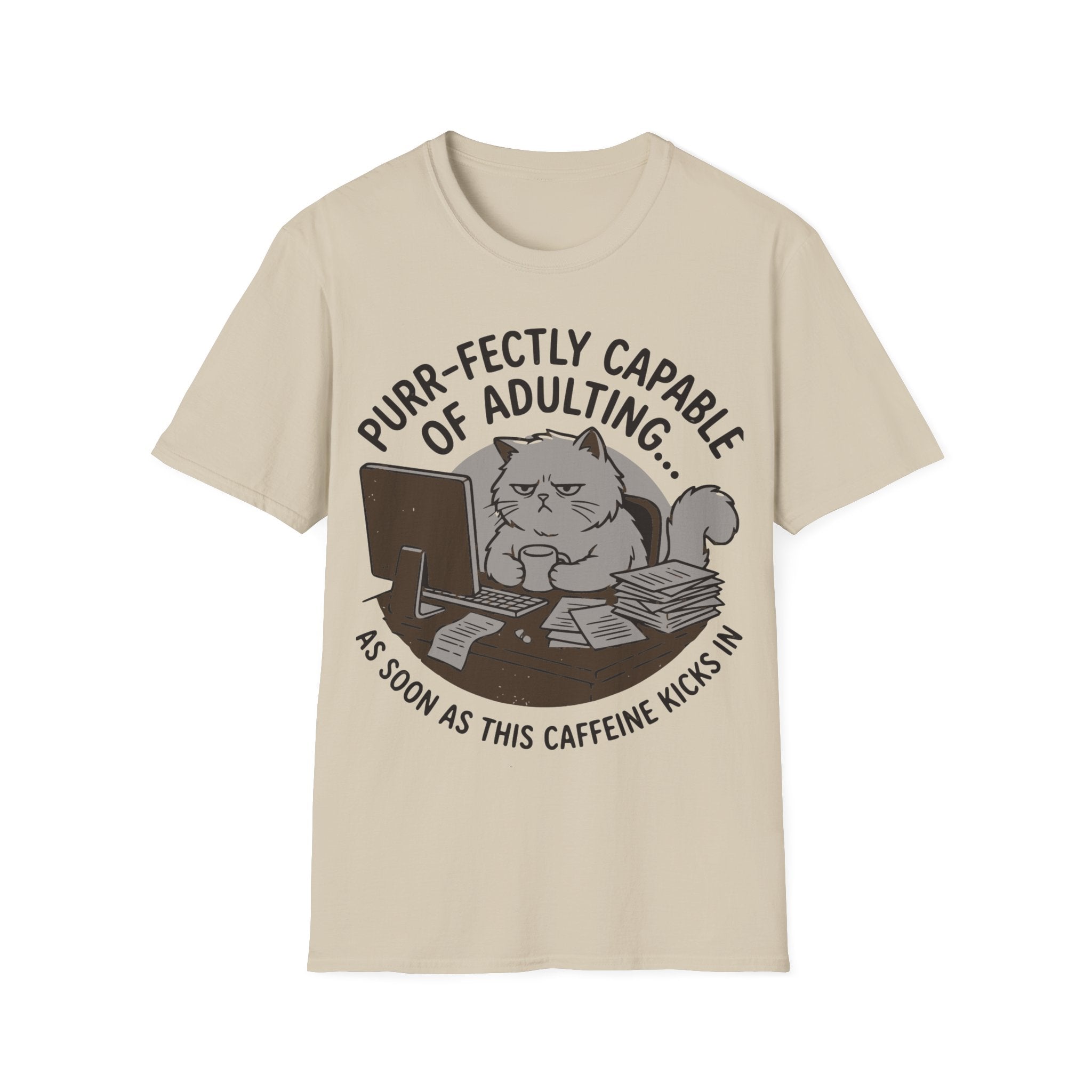 Capable of adulting (sitting at desk) T-Shirt