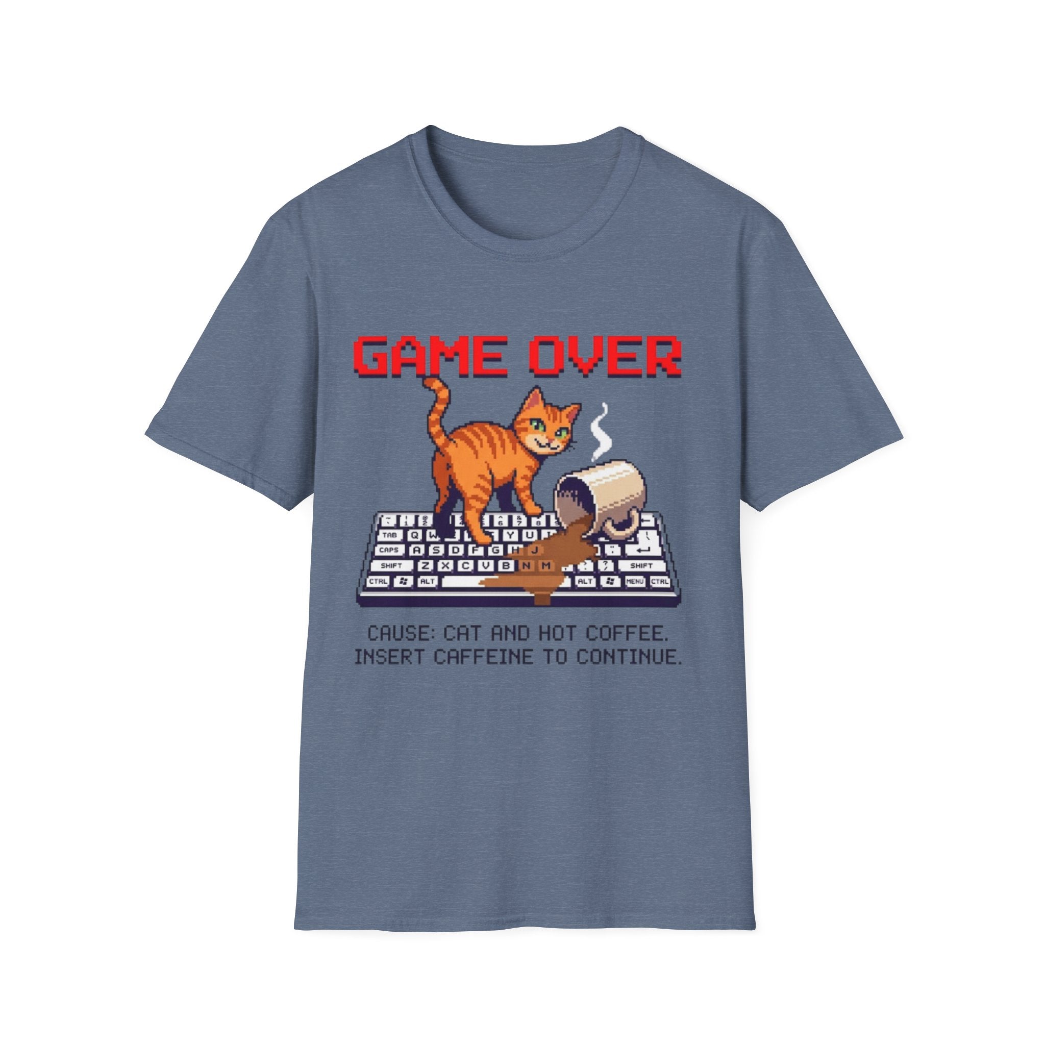 Game Over (cat & coffee) T-Shirt